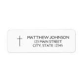 シンプル黒クロス名アドレス ラベル (正面)