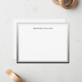 シンプル黒グラデーション縁どプロフェッショナルモダン ノートカード (正面/裏面インサイチュ)