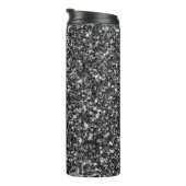 シンプル黒グリッターと白い火花 タンブラー (回転右)