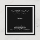 シンプル黒スクエア スクエア名刺 (裏面)