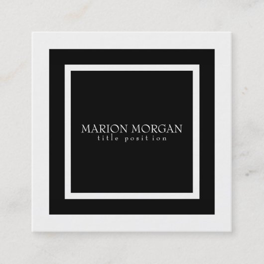 シンプル黒スクエア スクエア名刺 (正面)