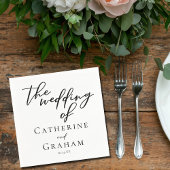 シンプル黒スクリプモダント結婚の スタンダードカクテルナプキン