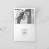 シンプル黒スタイリッシュクラシックScript写真結婚s サンキューカード (内部)