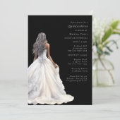 シンプル黒スタイリッシュ白キンセモダンニェラ 招待状 (スタンド正面)