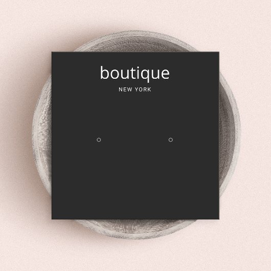 シンプル黒スタッモダンドイヤリングディスプレイカード