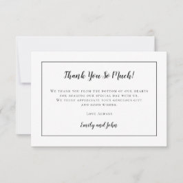 シンプル黒タイポグラフィとフレーム/写真 サンキューカード