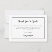 シンプル黒タイポグラフィとフレーム/写真 サンキューカード (正面)