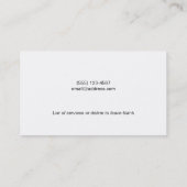 シンプル黒チョクカッコいいボ素朴ード 名刺 (裏面)