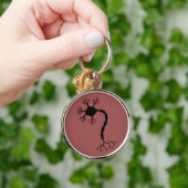 シンプル黒ニューロンデザイン キーホルダー (手)