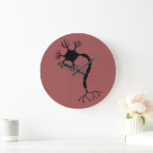 シンプル黒ニューロンデザイン ラージ壁時計 (ホーム)