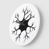 シンプル黒ニューロンデザイン ラージ壁時計 (傾斜)