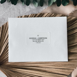 シンプル黒ハート結婚ズ ラベル