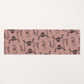 シンプル黒ハート、フローラ、インフィニティオンプラム | ヨガマット (正面(横))