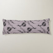 シンプル黒ハート、フローラ、インフィニティオンマウーブ | ボディピロー (裏面)