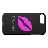 シンプル黒ピパーソナライズされたンクの唇 Case-Mate iPhoneケース (裏面(横))