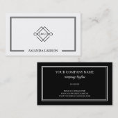 シンプル黒フレーム 名刺 (正面/裏面)