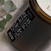 シンプル黒フローラキャンドルジャー薄い垂直ラベル ラベル