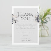 シンプル黒フローラデジタルサンキューカード 招待状 (スタンド正面)