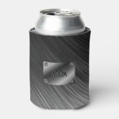 シンプル黒ブラシ仕上げメタル 缶クーラー (缶正面)