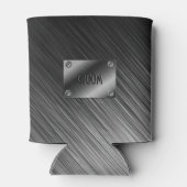 シンプル黒ブラシ仕上げメタル 缶クーラー (裏面)