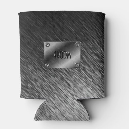 シンプル黒ブラシ仕上げメタル 缶クーラー (裏面)