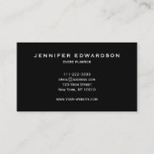 シンプル黒マエレガントリマプロフェッショナルブシン 名刺 (裏面)