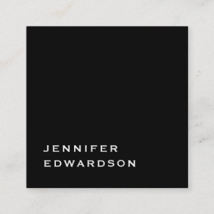 シンプル黒ミニマエレガントリストプロフェッショナル スクエア名刺