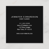 シンプル黒ミニマエレガントリストプロフェッショナル スクエア名刺 (裏面)