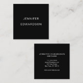 シンプル黒ミニマエレガントリストプロフェッショナル スクエア名刺 (正面/裏面)