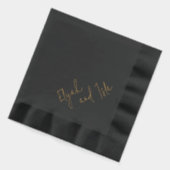 シンプル黒ミニマルと金ゴールド 箔ナプキン (左)