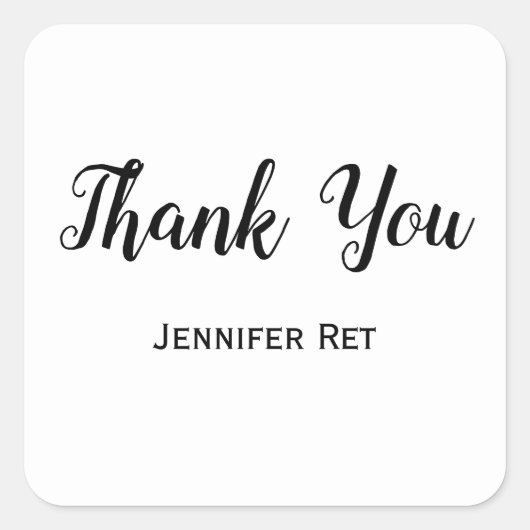 シンプル黒ミニマル書卒業 スクエアシール (正面)