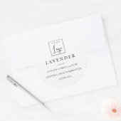 シンプル黒ミニマル白ロゴキャンドルラベル ラウンドシール (封筒)