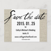 シンプル黒モダンと白の日付を保存 案内ポストカード (正面)