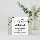 シンプル黒モダンと白の日付を保存 案内ポストカード (スタンド正面)