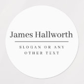 シンプル黒モダンと白の防水 ラベル (デザイン1)