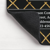 シンプル黒モダンと金ゴールドの会社のロゴ マウスパッド (コーナー)