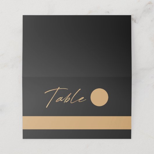 シンプル黒モダンと金ゴールド結婚ズ プレイスカード (外部開封)