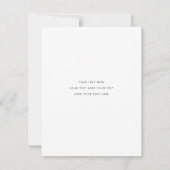 シンプル黒モダンエレガント台本写真結婚ズ サンキューカード (裏面)