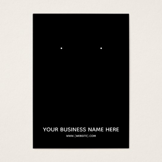 シンプル黒モダンカスタムイヤリング表示カード (正面)