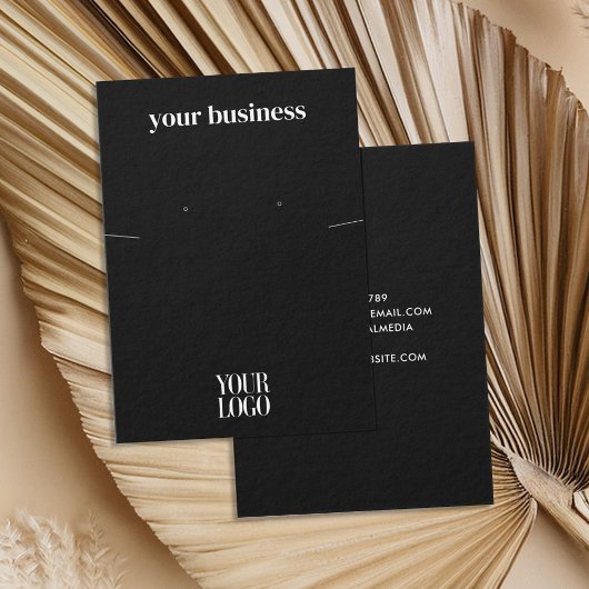 シンプル黒モダンジュエリーイヤリング表示カード