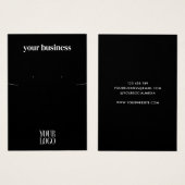 シンプル黒モダンジュエリーイヤリング表示カード (正面&裏面)