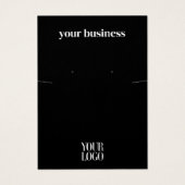 シンプル黒モダンジュエリーイヤリング表示カード (正面)