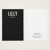 シンプル黒モダンネックレス表示カード (正面&裏面)