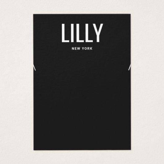 シンプル黒モダンネックレス表示カード (正面)