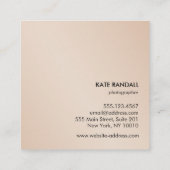 シンプル黒モダンプロフェッショナル金ゴールド裏面 スクエア名刺 (裏面)