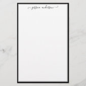 シンプル黒モダン字のフォント書道 便箋 (正面)