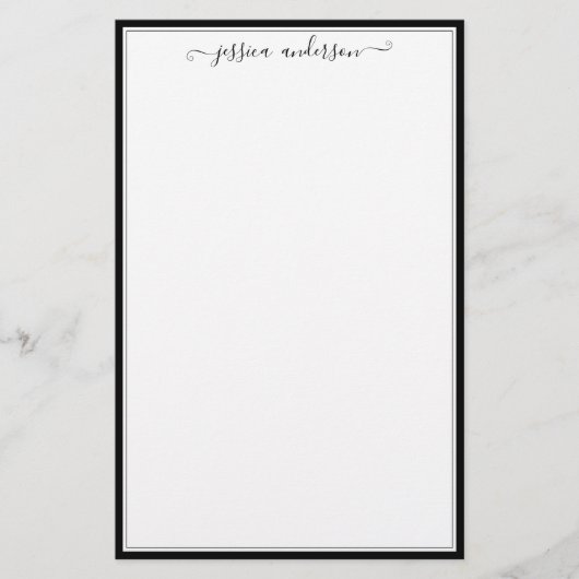 シンプル黒モダン字のフォント書道 便箋 (正面)