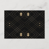 シンプル黒モダン幾何金ゴールド結婚 エンクロージャーカード (裏面)