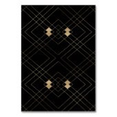 シンプル黒モダン幾何金ゴールド結婚 テーブルナンバー (裏面)