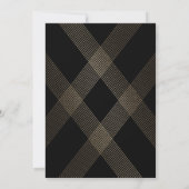 シンプル黒モダン幾何金ゴールド結婚 招待状 (裏面)